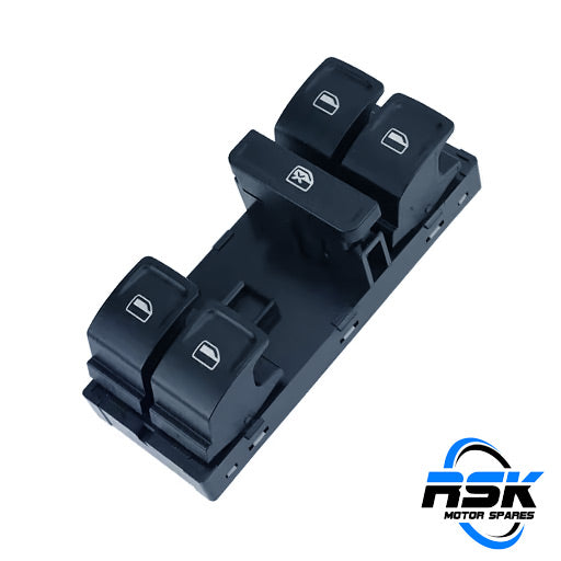 VW Polo V & Polo Vivo Master Electric Window Switch (6C0959857). 10-pin, red LED backlighting. Fast South Africa delivery.