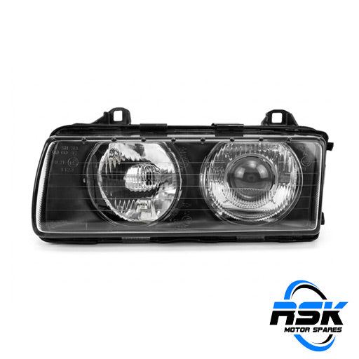 BMW 3 Series E36 (1994–1998) Left-Hand Side (LHS) Front Headlamp Assembly (63128363493 / 63121468865). RSK Motor Spares. Fast South Africa delivery.