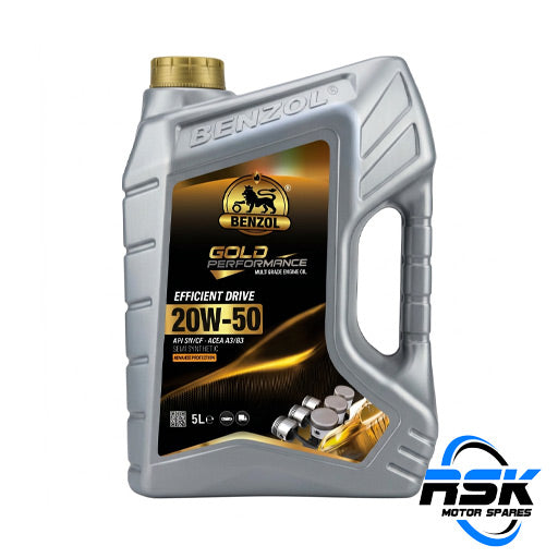 Benzol 20W-50 Engine Oil 5L (API SN/CF). Suitable for petrol engines. Fast South Africa delivery.