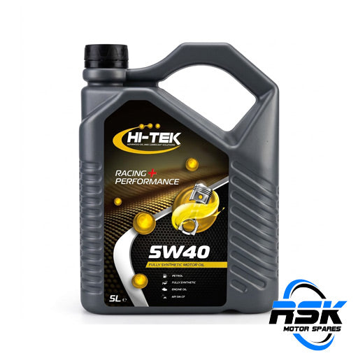 Hi-Tek Racing Performance 5W-40 Fully Synthetic Oil 5 litre (API SN/CF). High-performance wear protection. Fast South Africa delivery.