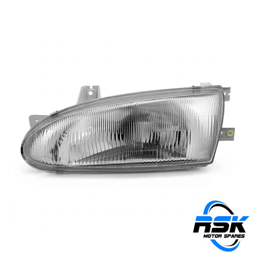 Hyundai Accent X3 (1995–1997) Pre-Facelift 1.3i/1.5i Hatchback & Sedan Front Left Headlamp (LHS/Passenger Side / Glass Lens). Fast South Africa delivery.